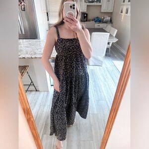 Moon River Floral Tiered Midi Dress Size Small